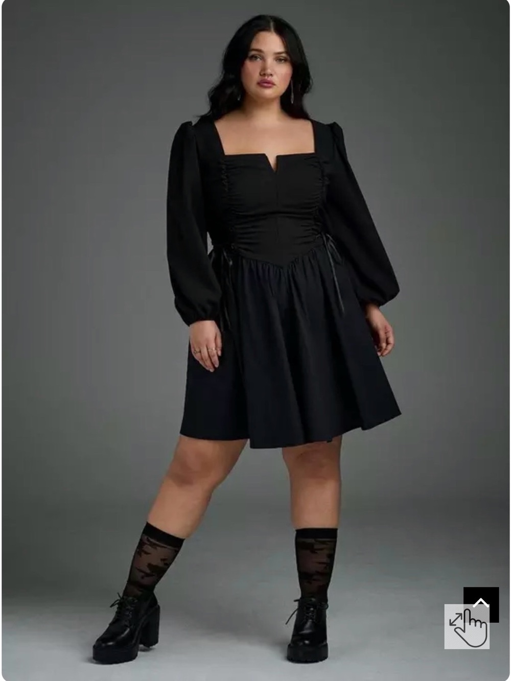 Torrid – Nightfall Puff Sleeve Basque Waist Dress (Item #44660860)